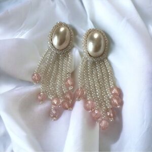 Vintage Earrings Custom Handmade Pearl Earrings Great Mother Gift One of a Gift